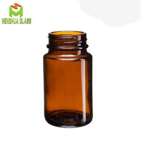75ml wide mouth amber glass jar